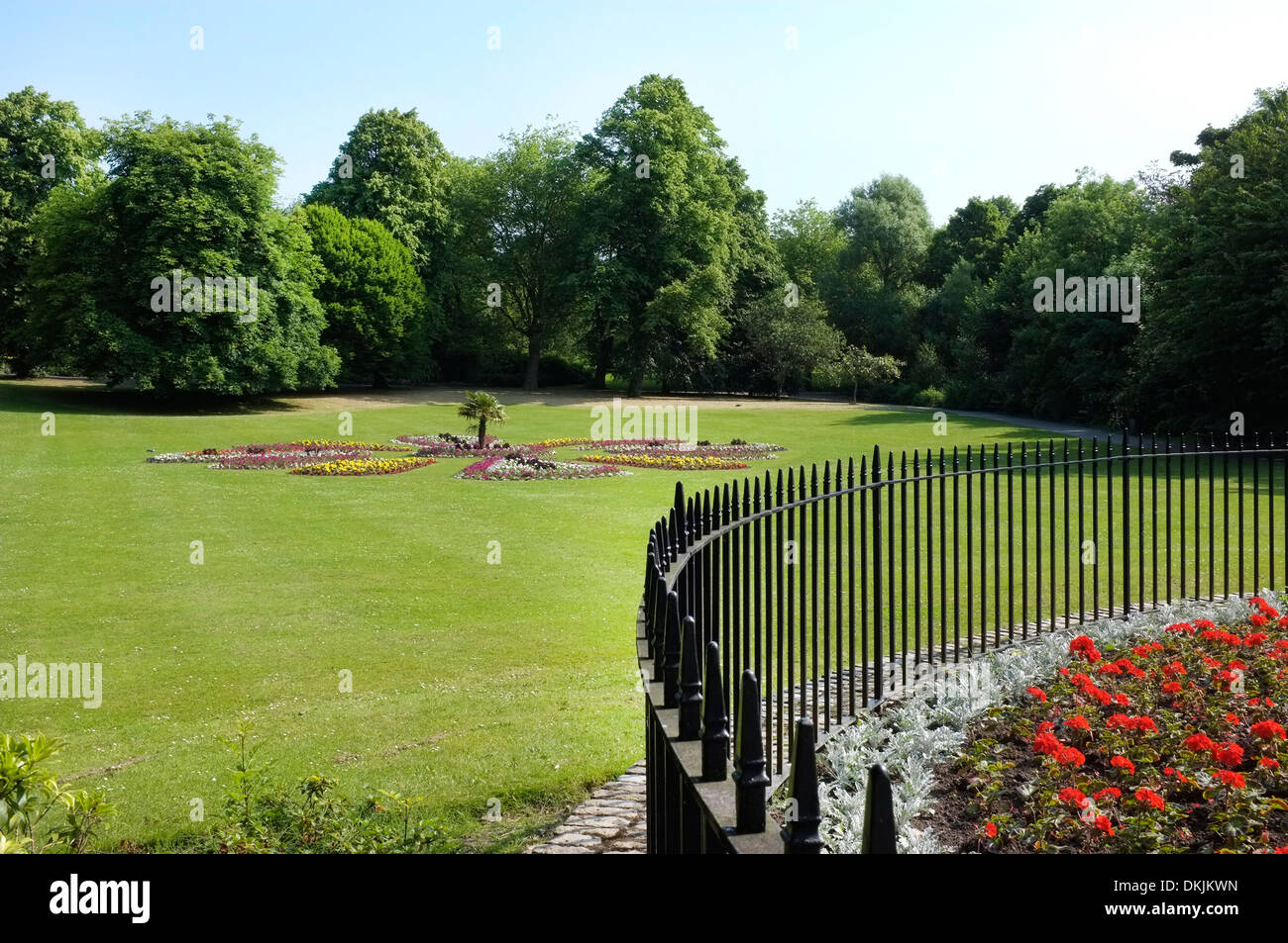 Flower beds at Roundhay Park, Leeds, Yorkshire Stock Photo
