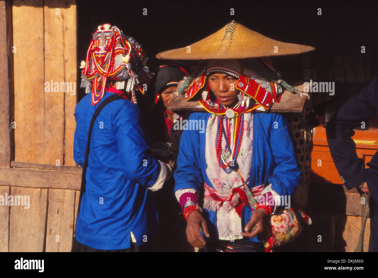 China, Aini women in Xishuangbanna Dai Autonomous Prefecture, Yunnan Province Stock Photo