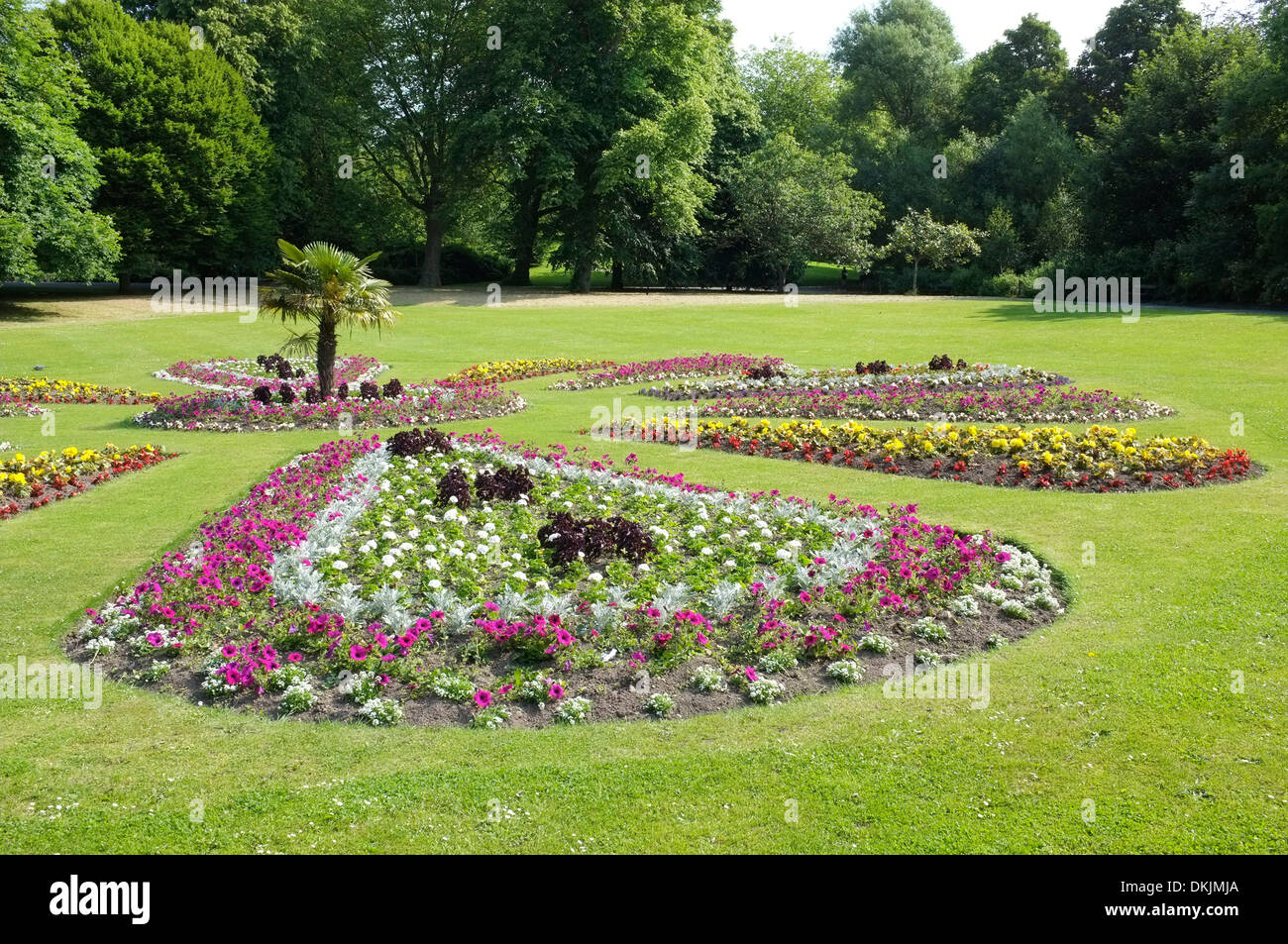 Flower beds at Roundhay Park, Leeds Stock Photo