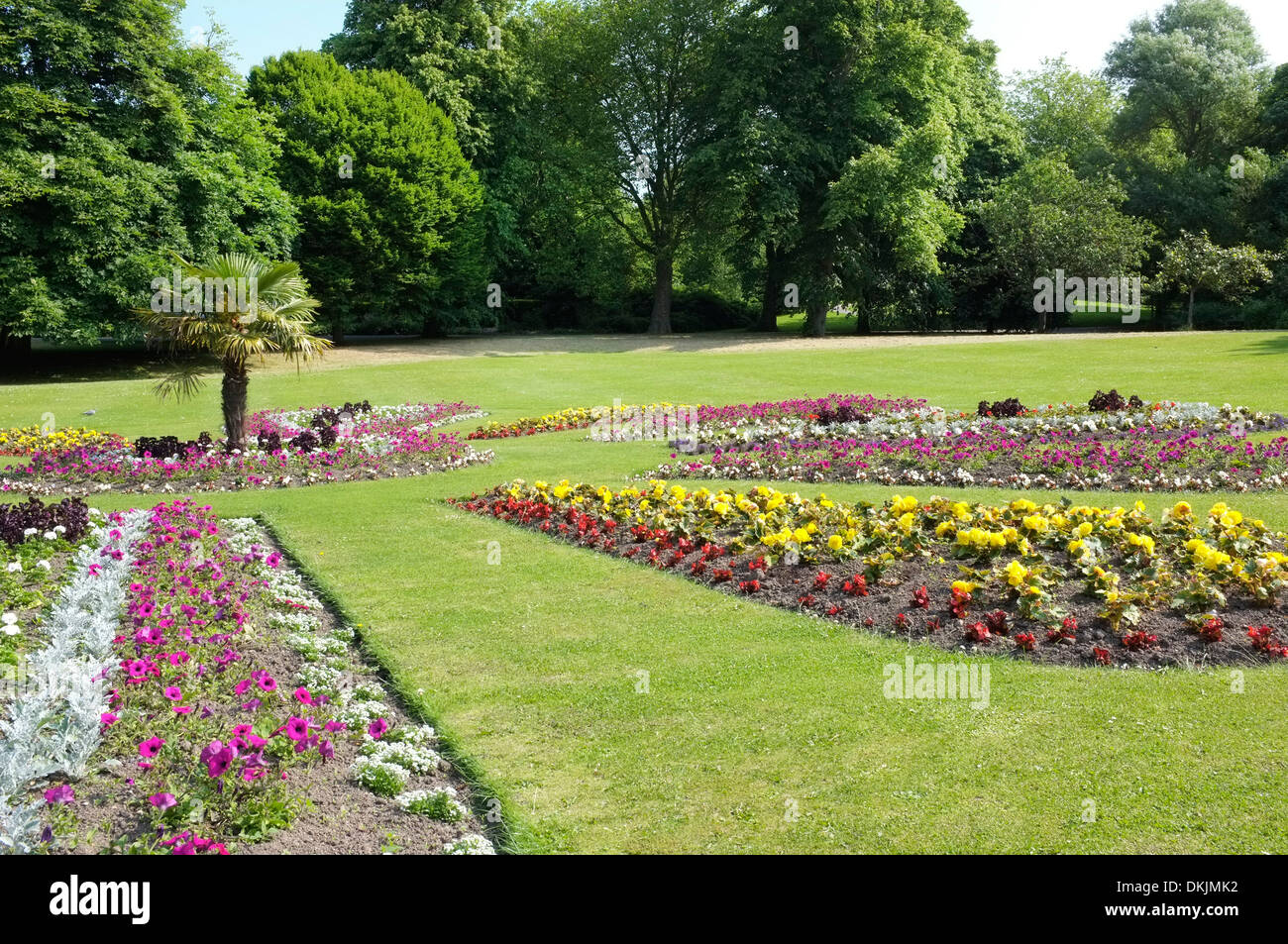 Flower beds at Roundhay Park, Leeds, UK Stock Photo