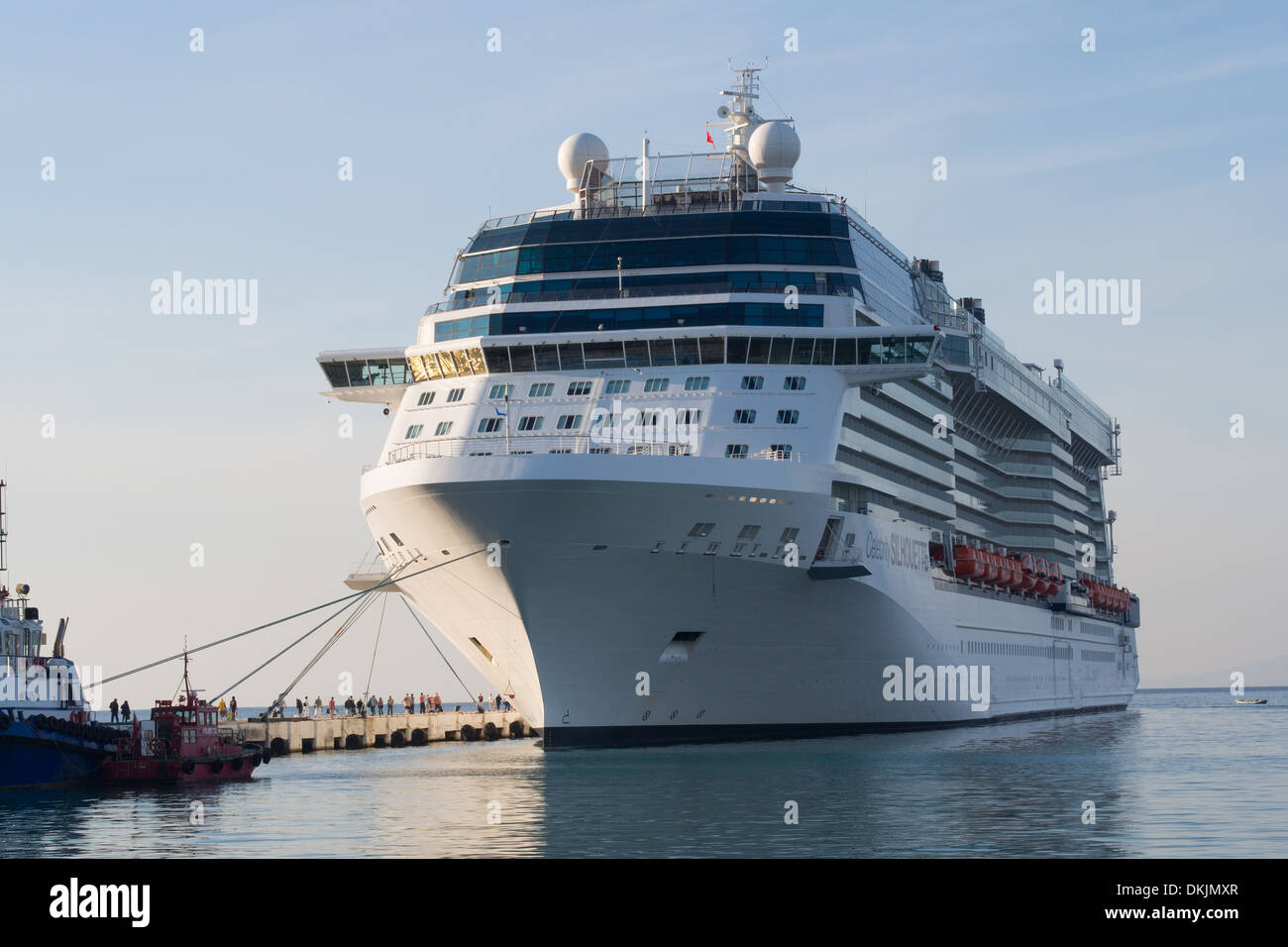 Celebrity Silhouette cruise moored in the Port of Kusadasi, Turkey Stock Photo