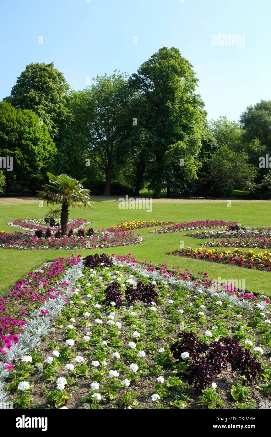 Flower beds at Roundhay Park, Leeds Stock Photo