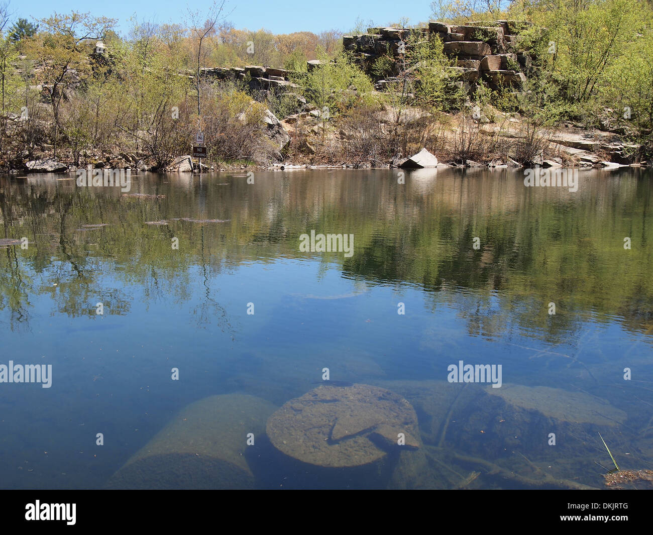 The old Kensico Dam quarry at Cranberry Lake Preserve, New York, USA