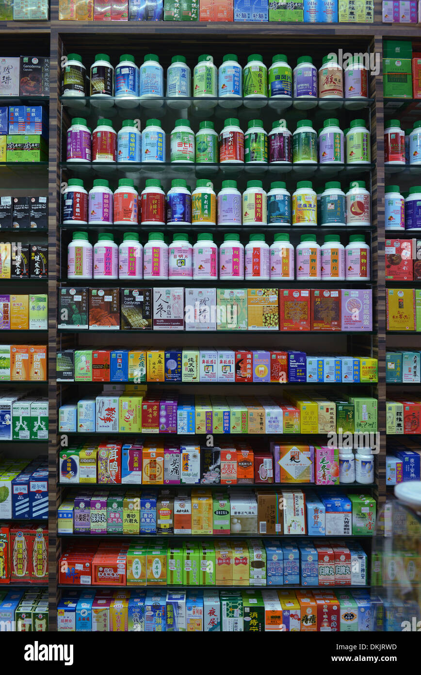 Medikamente, Apotheke, Chinatown, Singapur Stock Photo