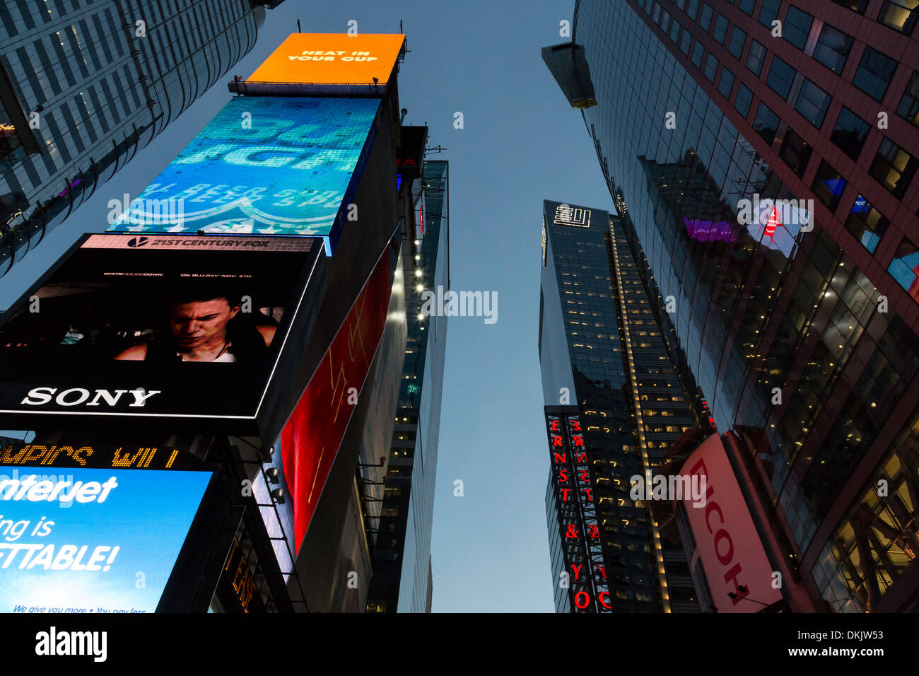 Electronic Billboards Light Up Times Square at Night, NYC Stock Photo Alamy