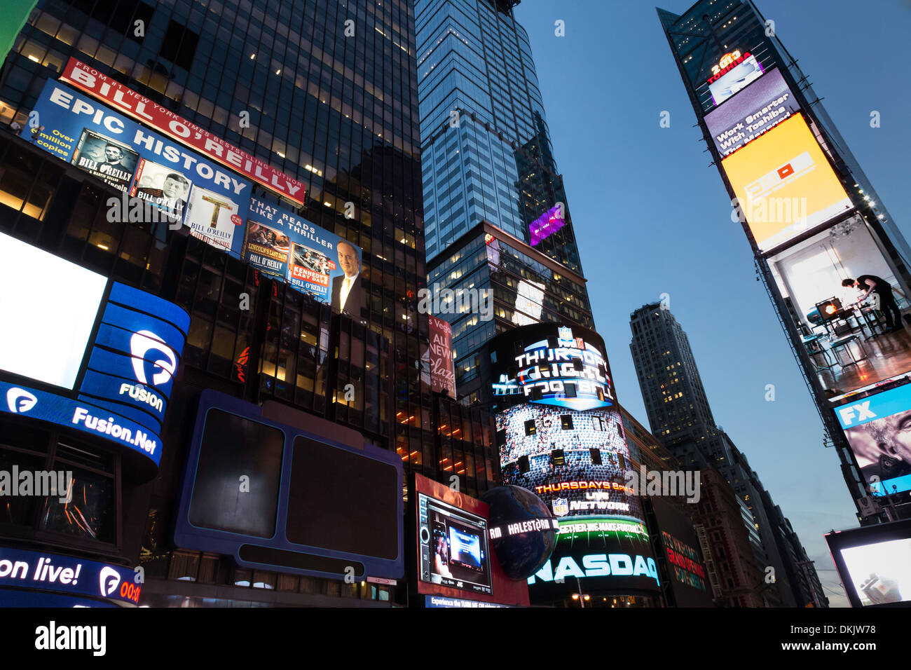 Electronic Billboards Light Up Times Square at Night, NYC Stock Photo Alamy
