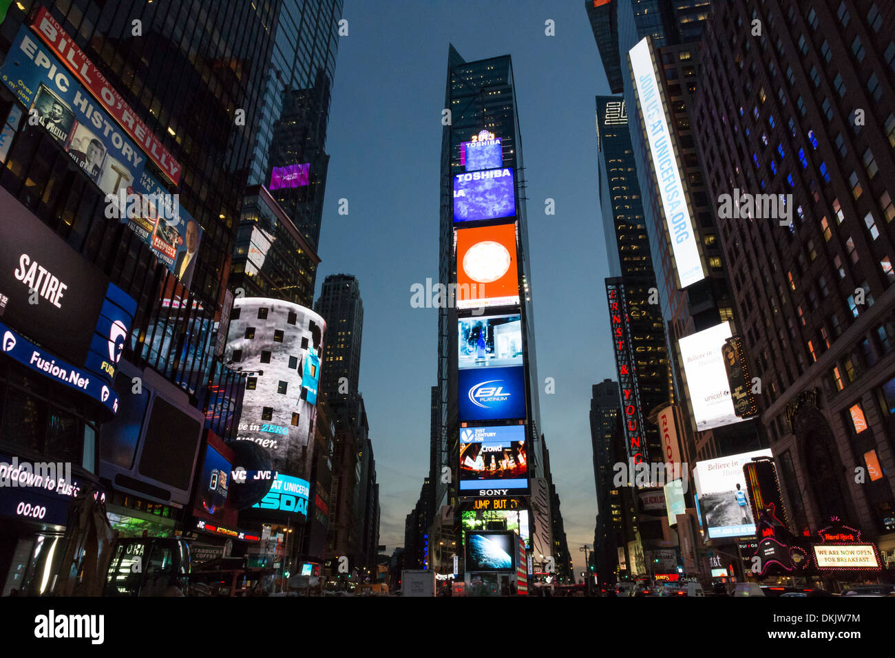 Electronic Billboards Light Up Times Square at Night, NYC Stock Photo Alamy