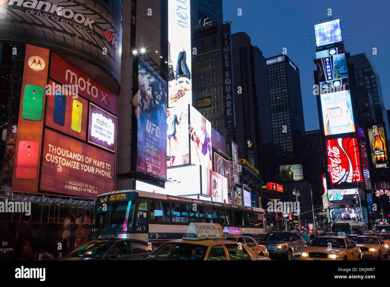 Electronic Billboards Light Up Times Square At Night Nyc Stock Photo Electronic Billboards Light Up Times Square At Night Nyc Stock Photo