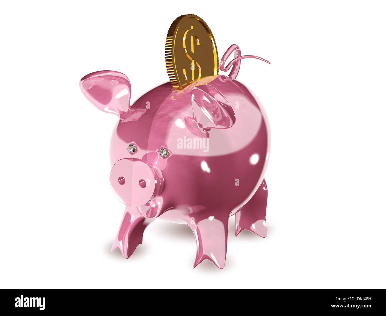 3d illustration of a pink piggy bank Stock Photo - Alamy