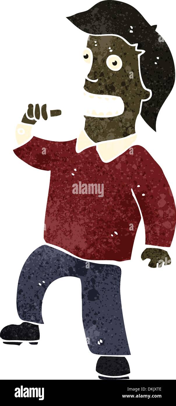 Retro cartoon illustration. On plain white background. Stock Vector