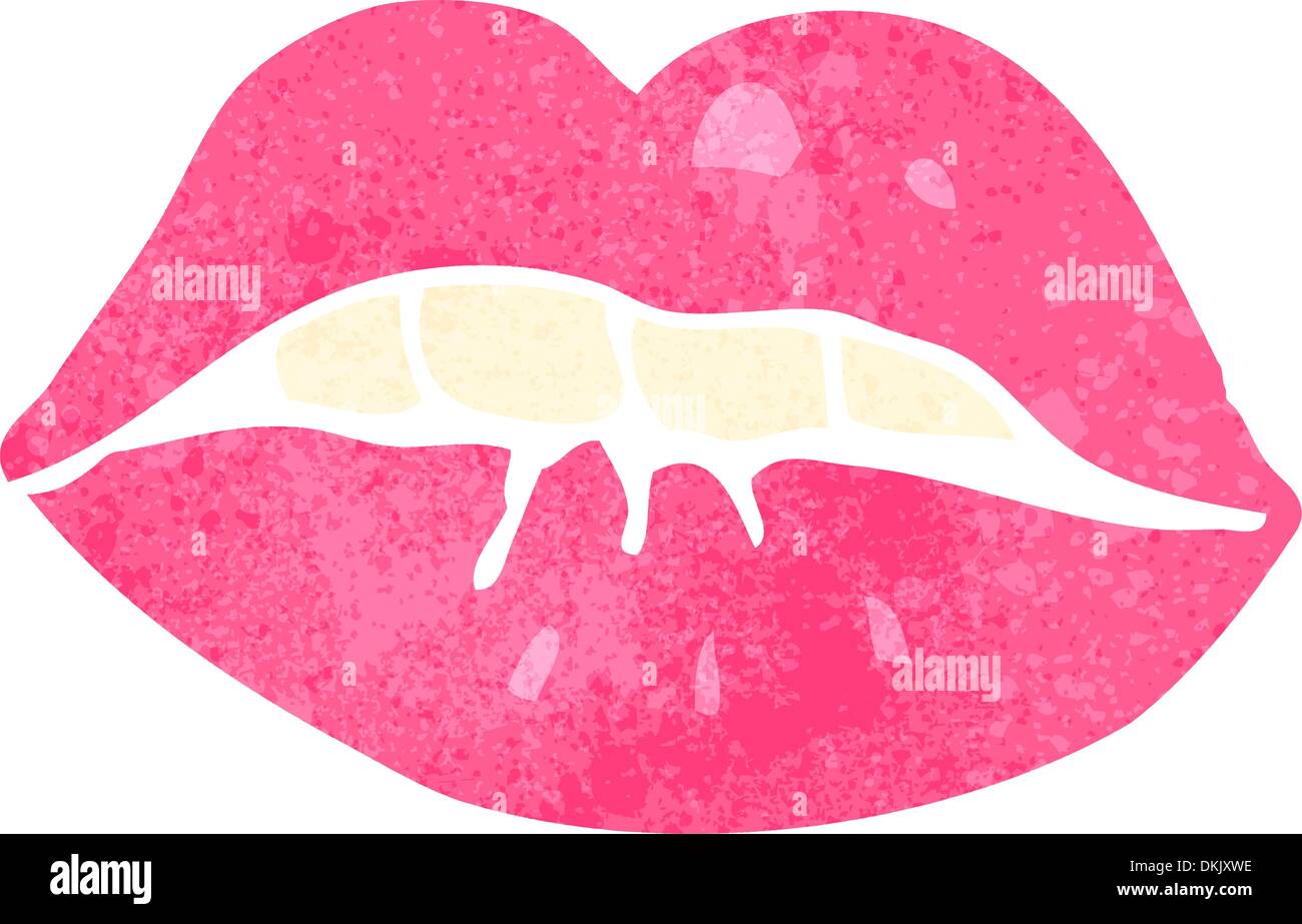 Biting lips woman Stock Vector Images - Alamy