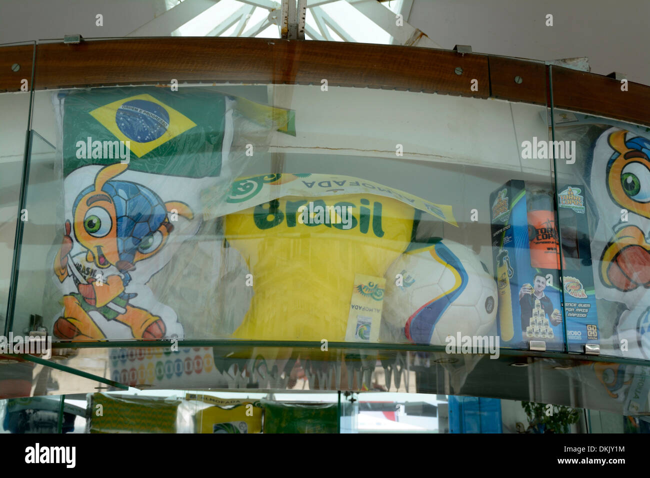 Brazil World Cup merchandise on sale in Rio de Janeiro, Brazil Stock Photo