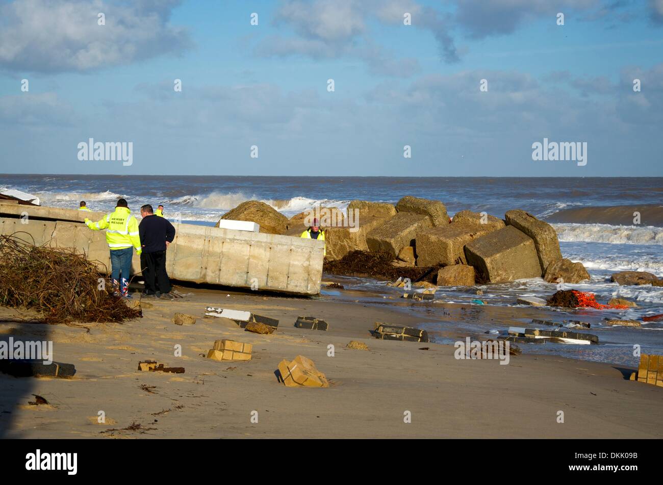 Hemsby, Norfolk, UK. 6th December 2013. The largest tidal surge since