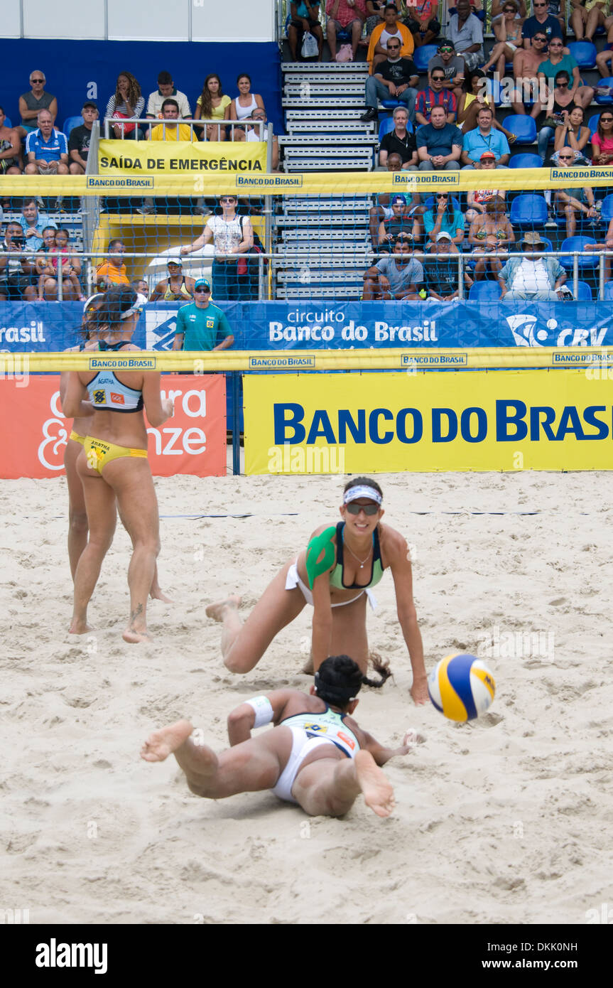 A Brazilian Women S National Beach Volleyball Tournament Held On Copacabana Beach In Rio De