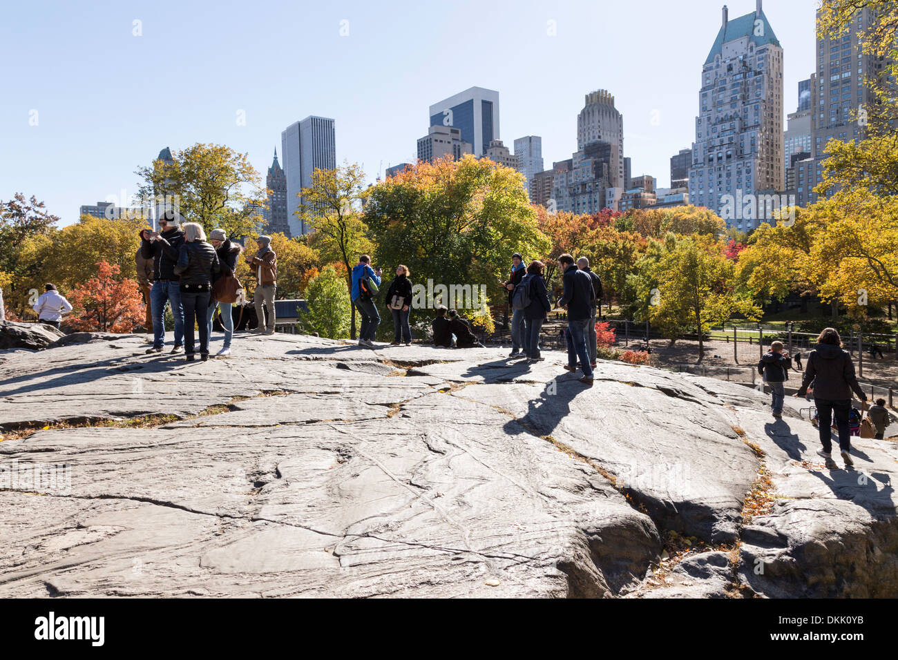 Rock Formation and Skyline in Autumn, Central Park, NYC Stock Photo 63727423 Alamy