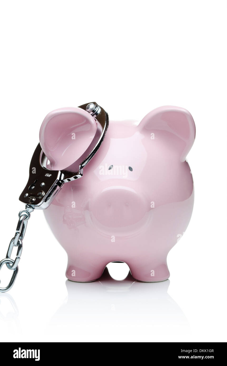 Piggy bank robbery Stock Photo