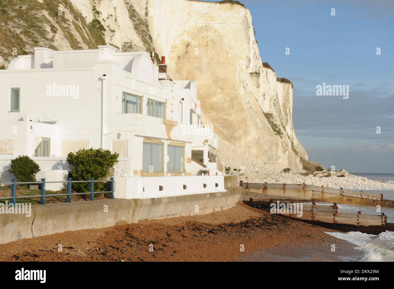 St Margrets bay, Dover, Kent.  Another section of the White Cliffs of Dover has come crashing down.  Tons of rock and grass from the fields above came down during the high winds and tidal surges.  Although the fall was meters away from a house, no one was injured. Credit:  graham mitchell/Alamy Live News Stock Photo