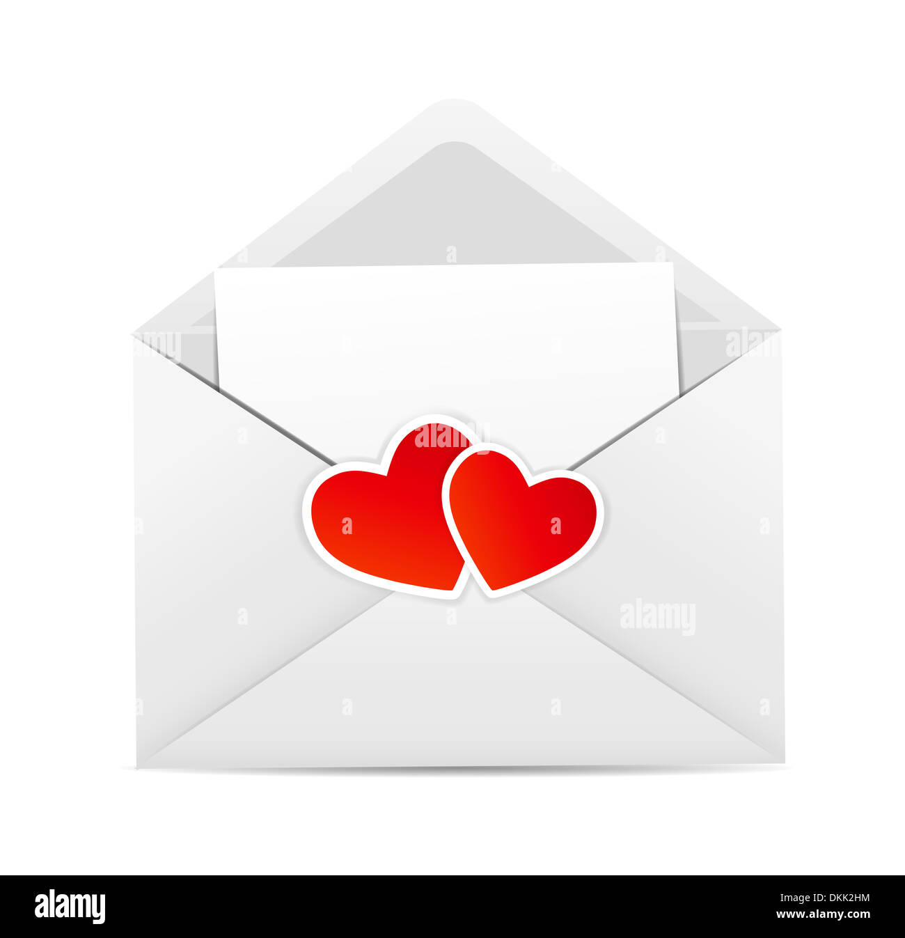 Valentine`s Day Card with Envelope and Heart Vector Illustration Stock ...
