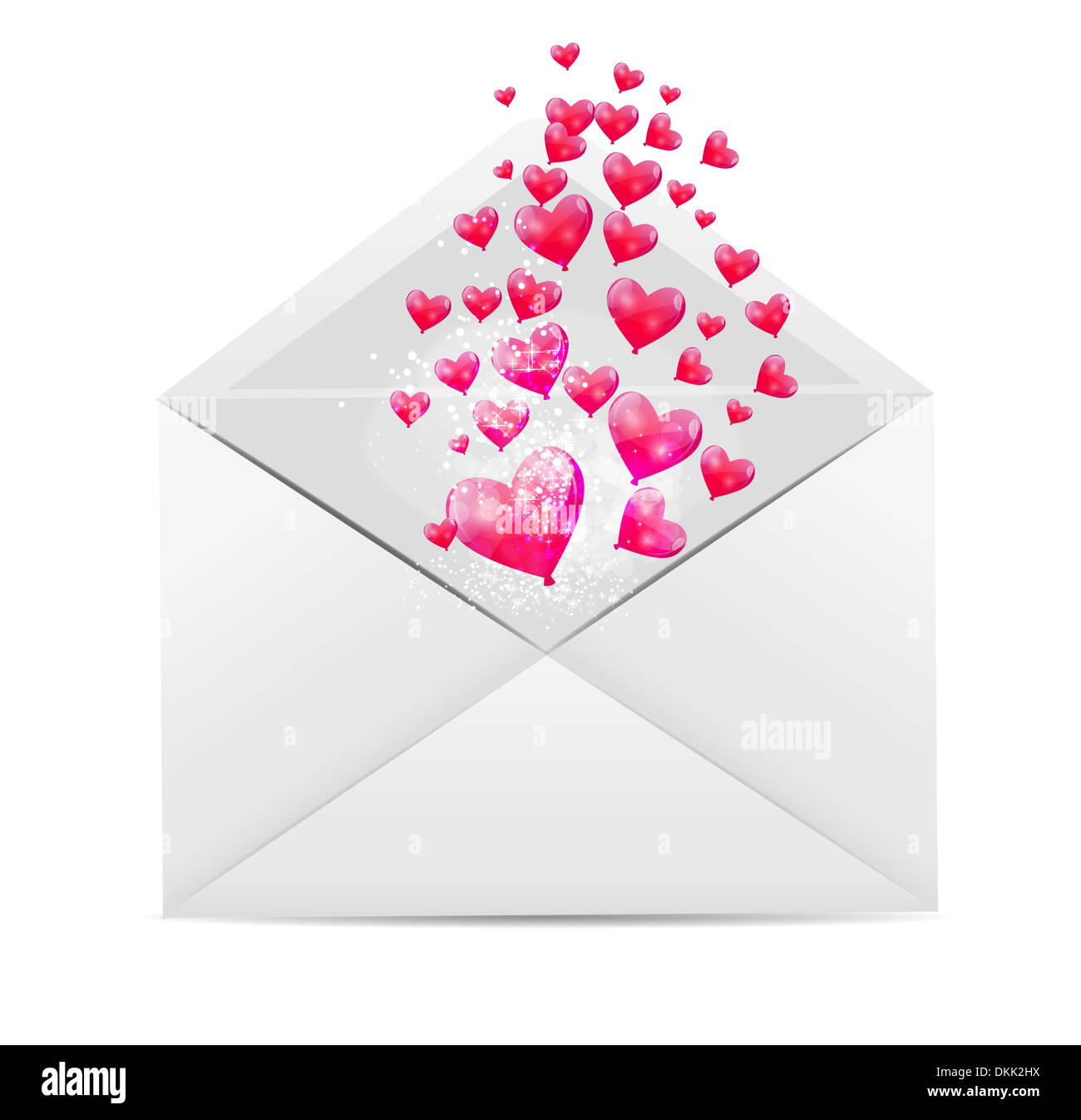 Valentine`s Day Card with Envelope and Heart Vector Illustration Stock ...