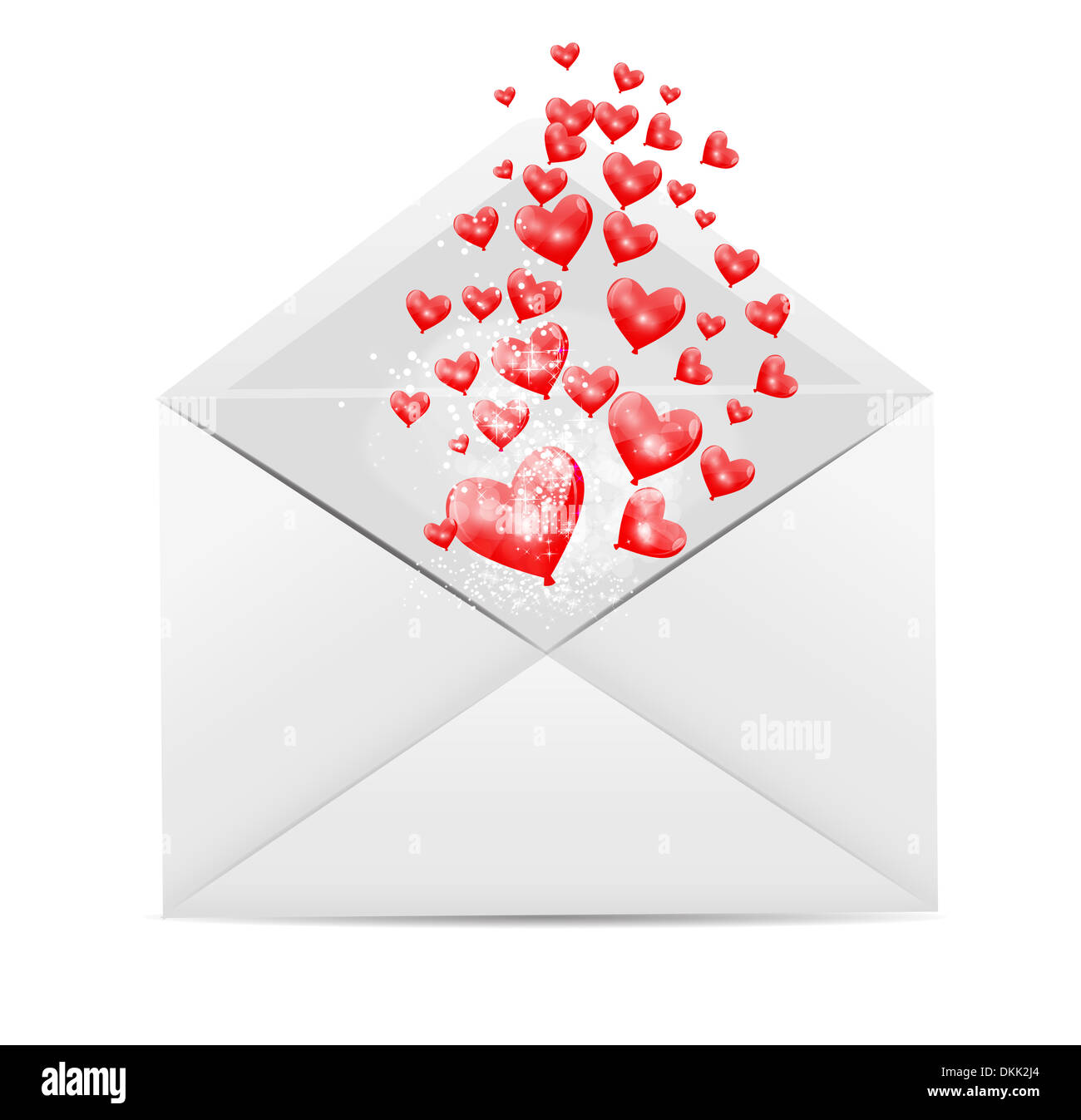 Valentine`s Day Card with Envelope and Heart Vector Illustration Stock ...