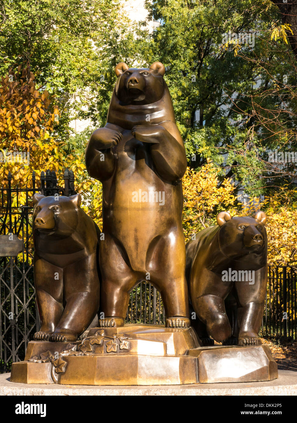The Group of Bears Statue, Central Park in Autumn, NYC Stock Photo Alamy