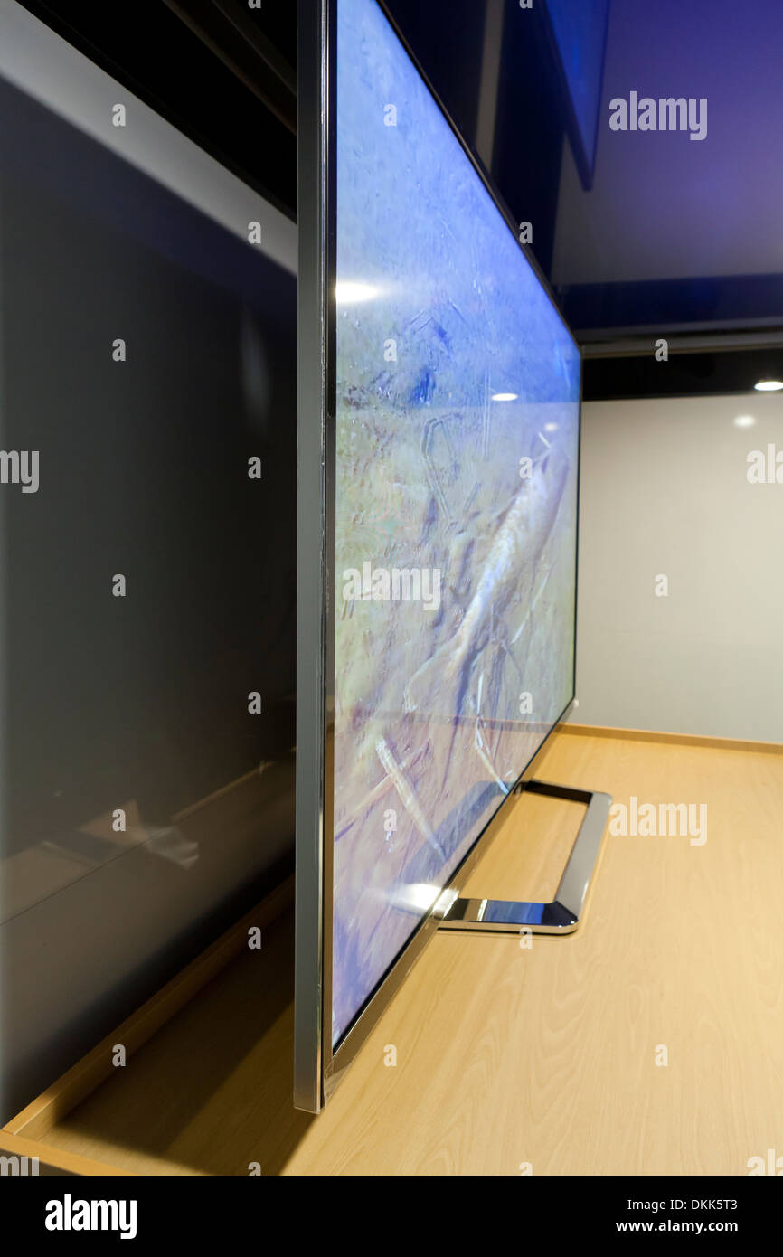 Large LG 3D flat screen TV - South Korea Stock Photo