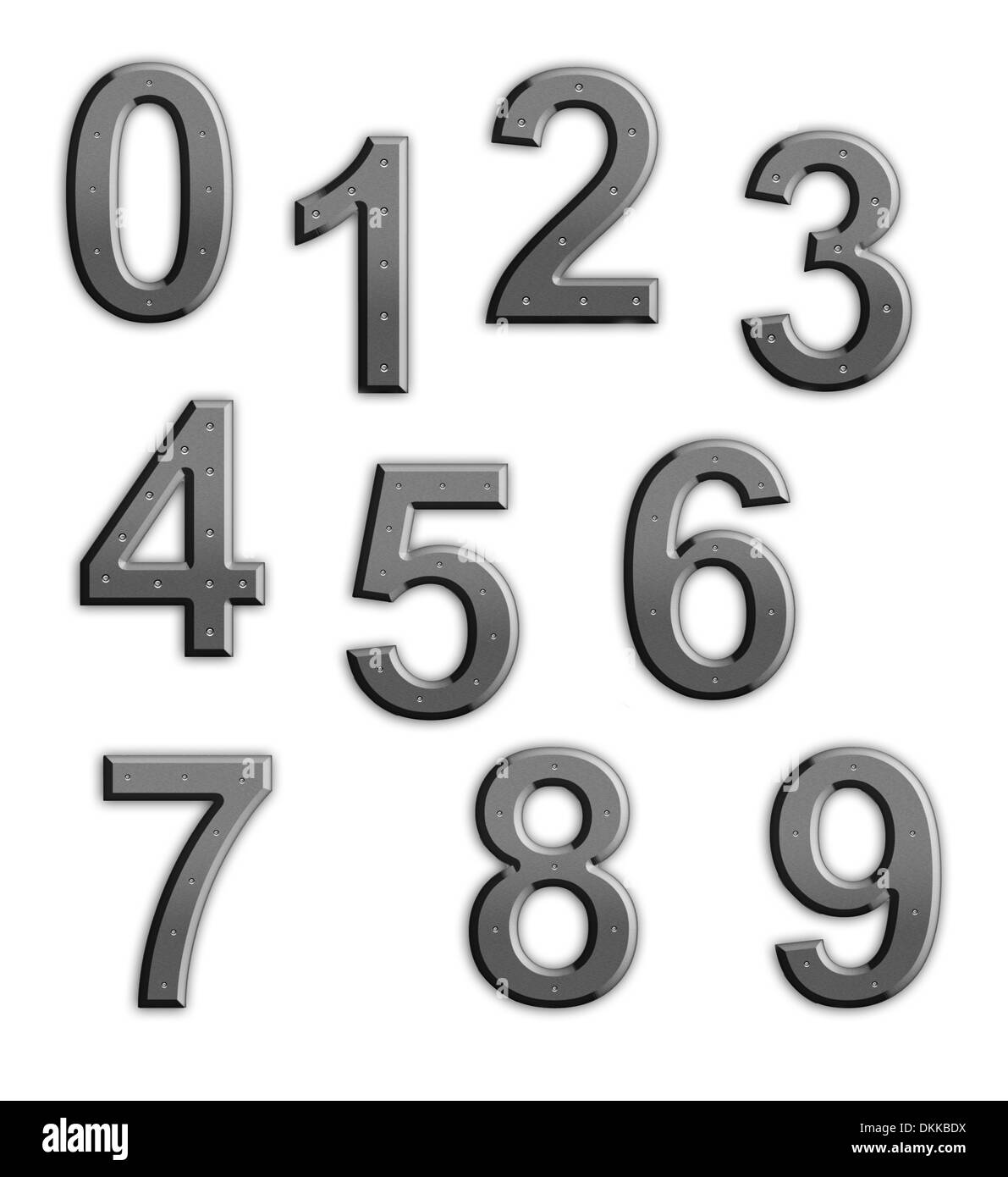 Metal numbers on plain background Stock Photo