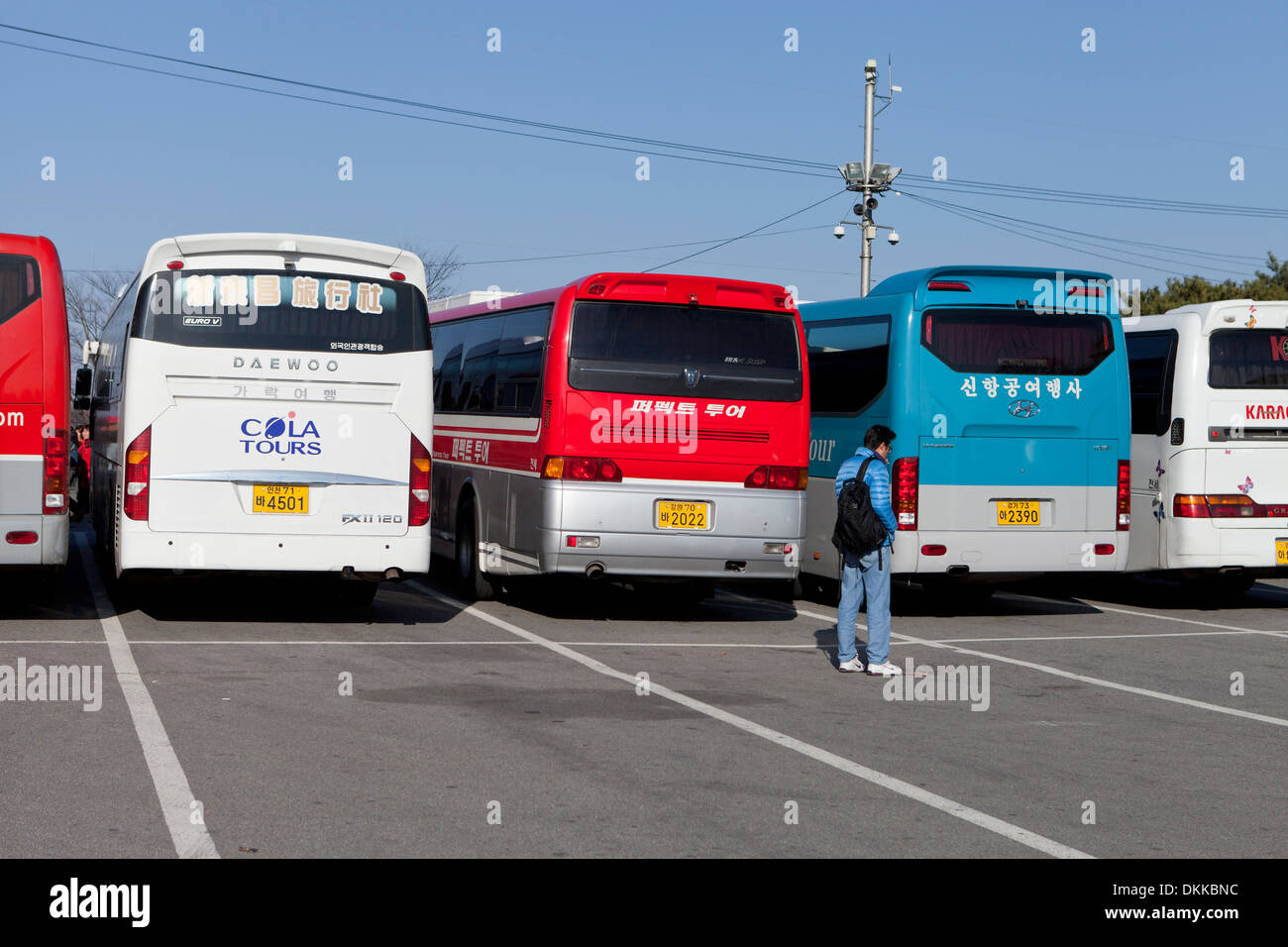 Korean tour buses South Korea Stock Photo Alamy