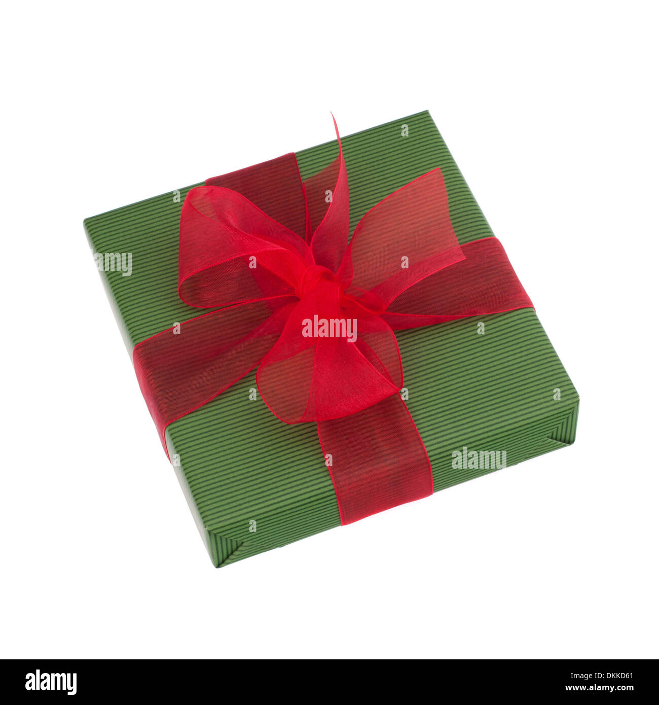 festive gift box with bow isolated on white background Stock Photo - Alamy