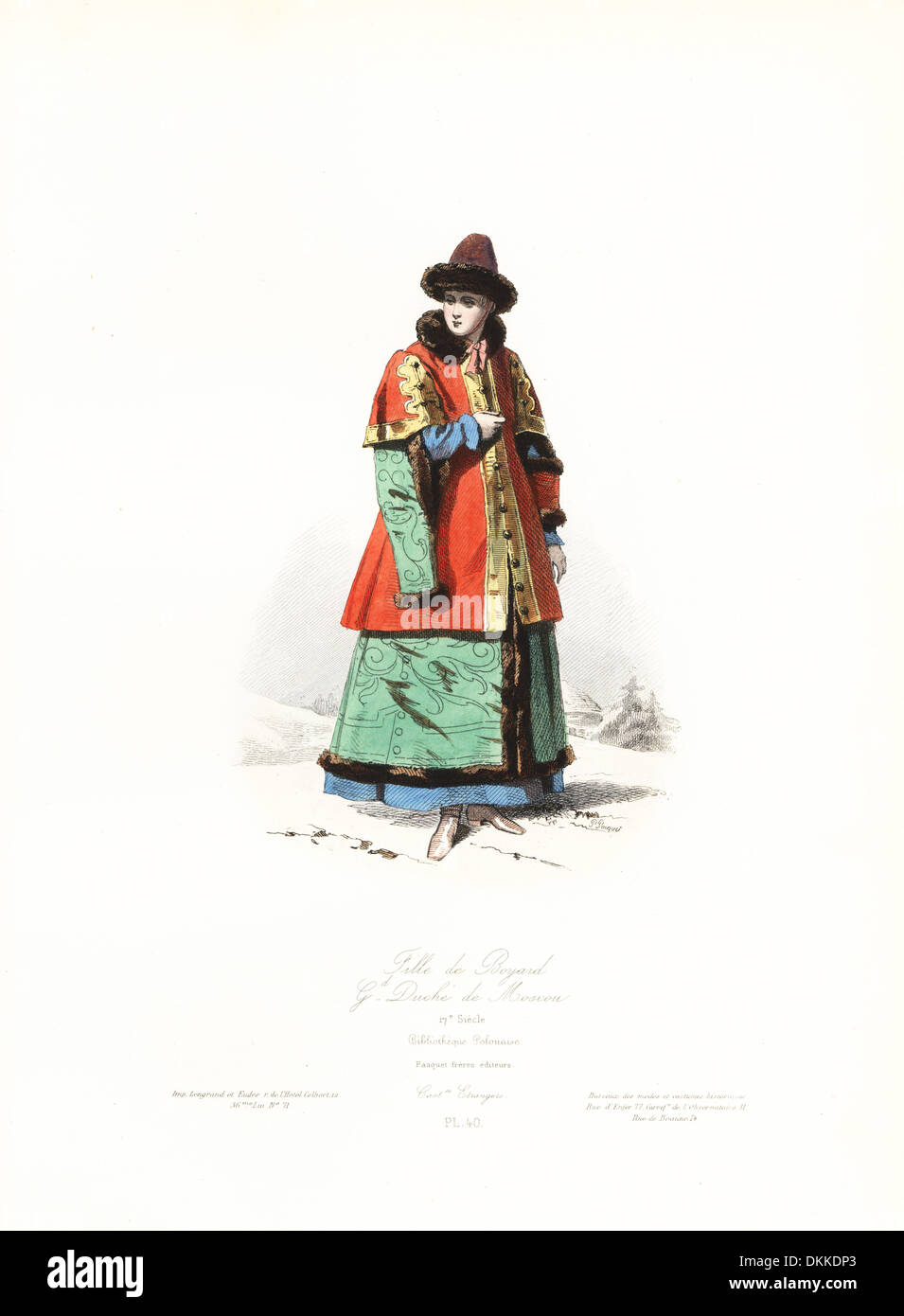 Boyar girl, Grand Duchy of Moscow, 17th century, Stock Photo