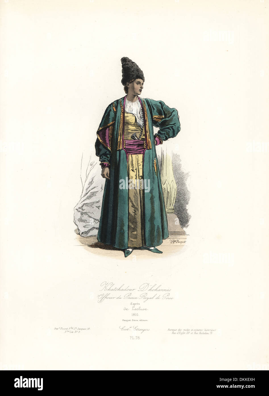 Khatchadour D'hohannes, officer of the Prince Royal of Persia, 1816. Stock Photo