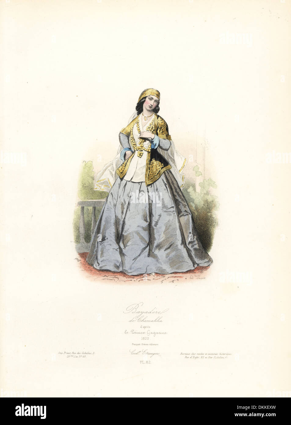 Dancing girl of Shemakha, Azerbaijan, 1820, after Prince Gagarin. Stock Photo