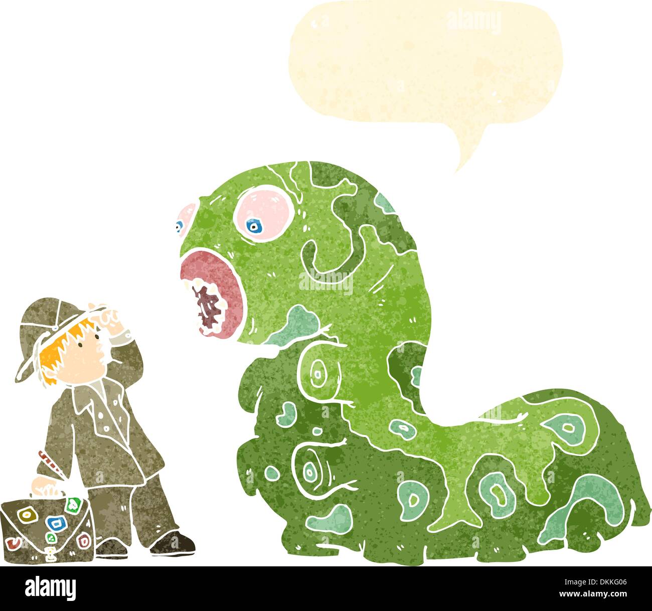 Retro cartoon with texture. Isolated on White. Stock Vector