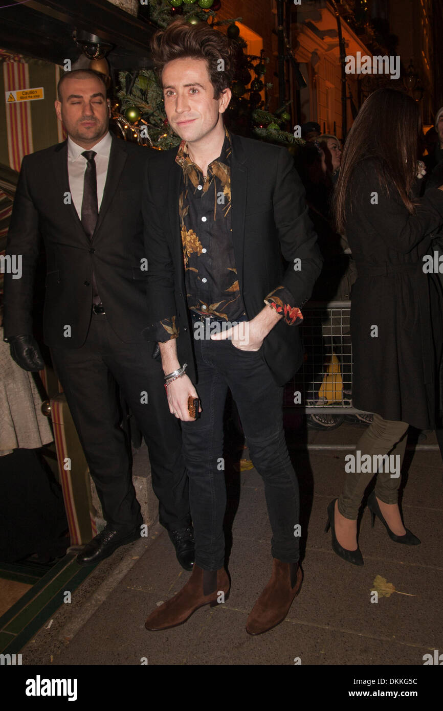 December 6th 2013, London. DJ Nick Grimshaw arrives at Mayfair's exclusive Annabel's for an intimate Lady Gaga show. Credit:  Paul Davey/Alamy Live News Stock Photo