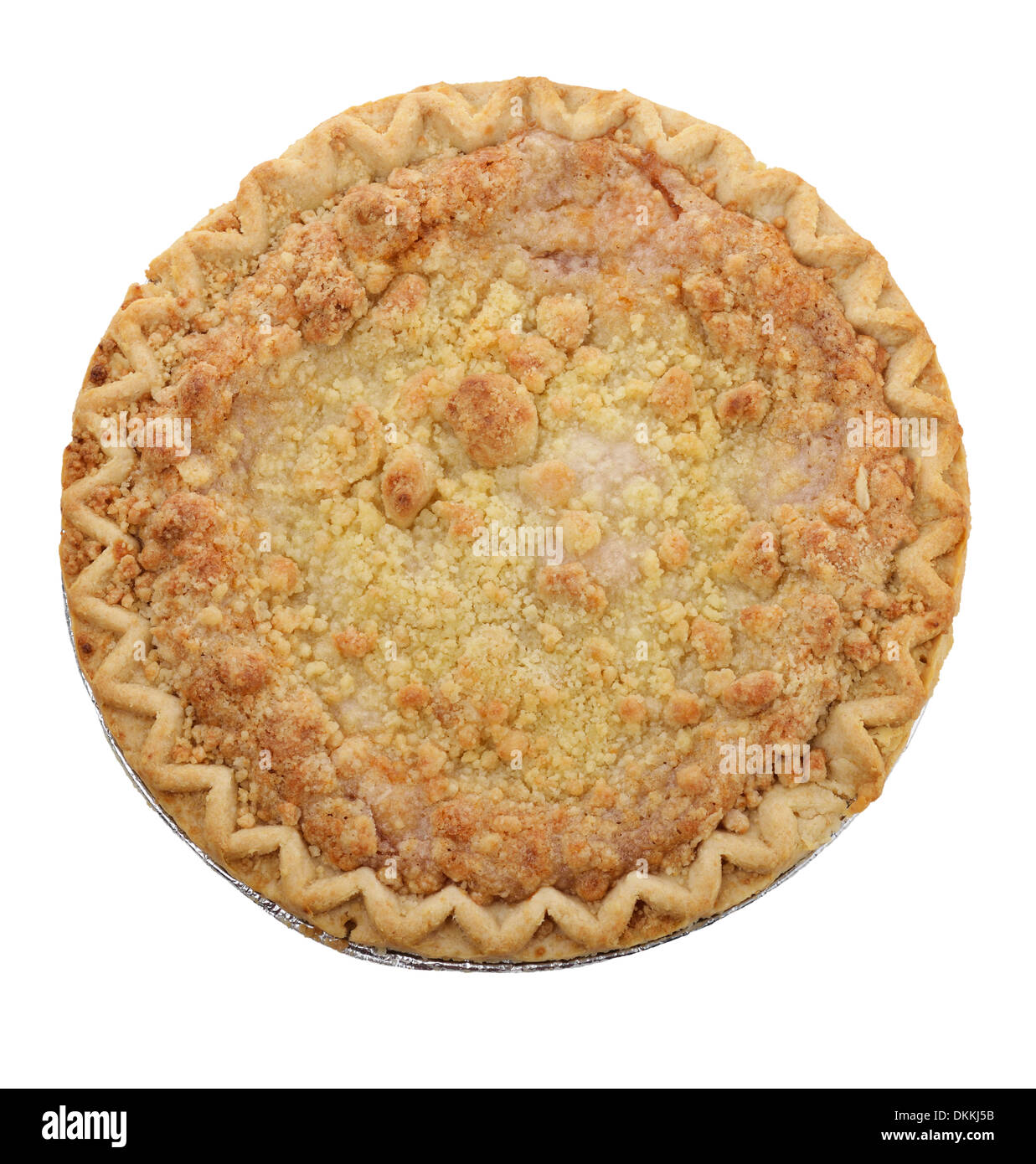 Apple Crumb Pie ,Top View Stock Photo