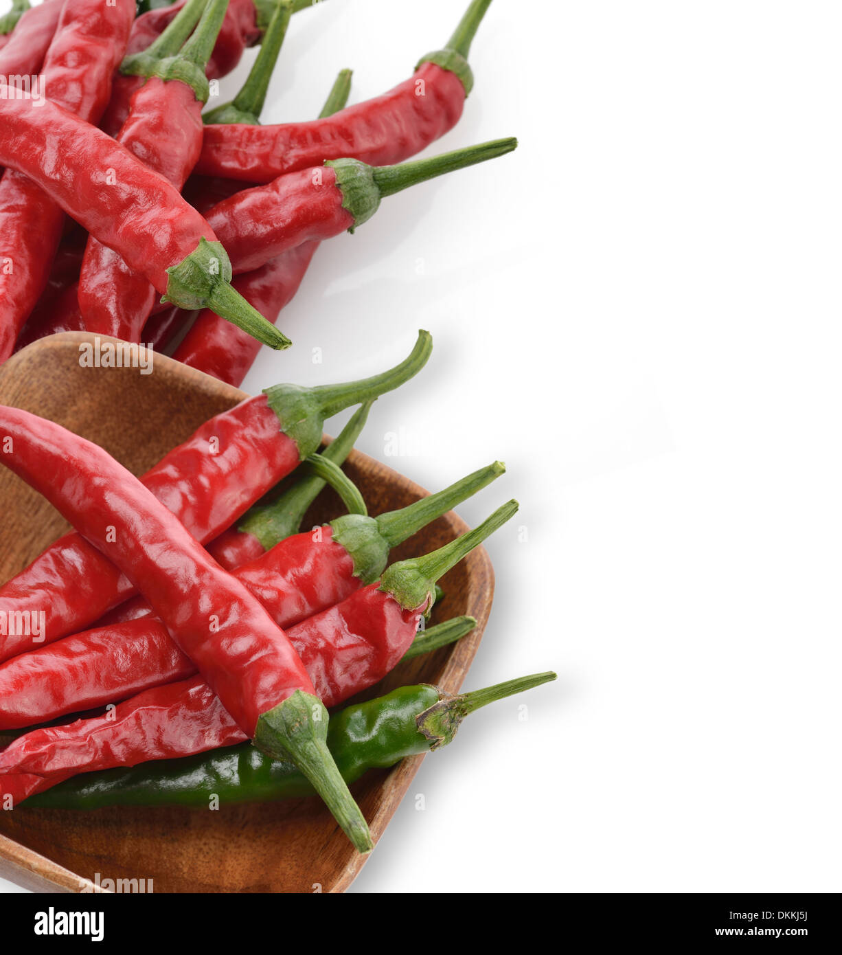 Pile Of Red Chili Peppers On White Background Stock Photo - Alamy
