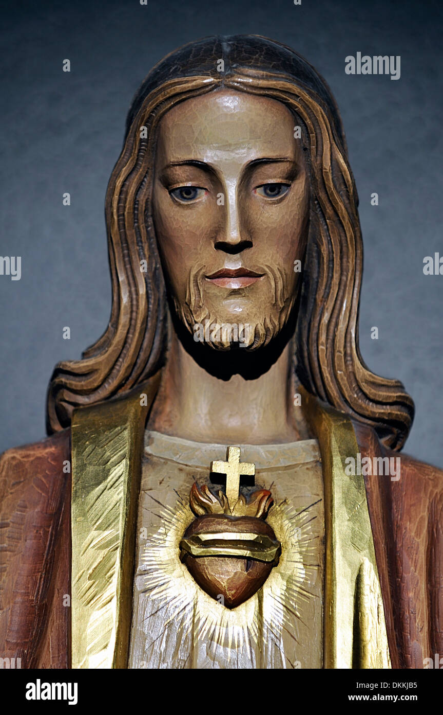Painted wooden statue of Jesus Christ Stock Photo Alamy