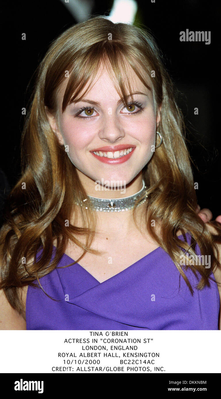 Oct. 10, 2000 - ROYAL ALBERT HALL, KENSINGTON - TINA O'BRIEN.ACTRESS IN ''CORONATION ST''. LONDON, ENGLAND.ROYAL ALBERT HALL, KENSINGTON.10/10/2000.BC22C14AC.CREDIT:(Credit Image: © Globe Photos/ZUMAPRESS.com) Stock Photo