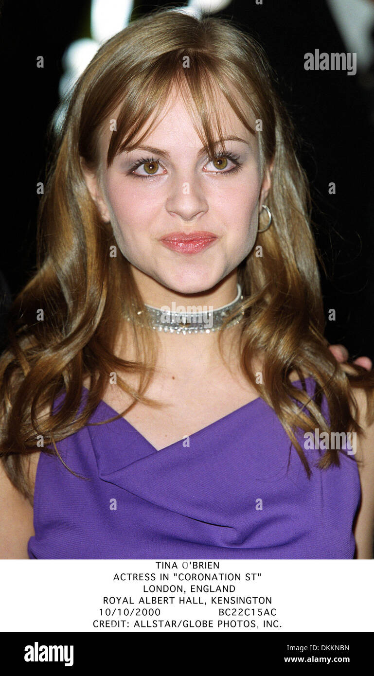 Oct. 10, 2000 - ROYAL ALBERT HALL, KENSINGTON - TINA O'BRIEN.ACTRESS IN ''CORONATION ST''. LONDON, ENGLAND.ROYAL ALBERT HALL, KENSINGTON.10/10/2000.BC22C15AC.CREDIT:(Credit Image: © Globe Photos/ZUMAPRESS.com) Stock Photo