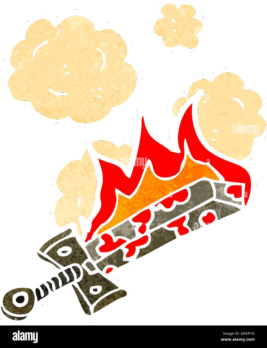 Cartoon flaming sword Cut Out Stock Images & Pictures - Alamy