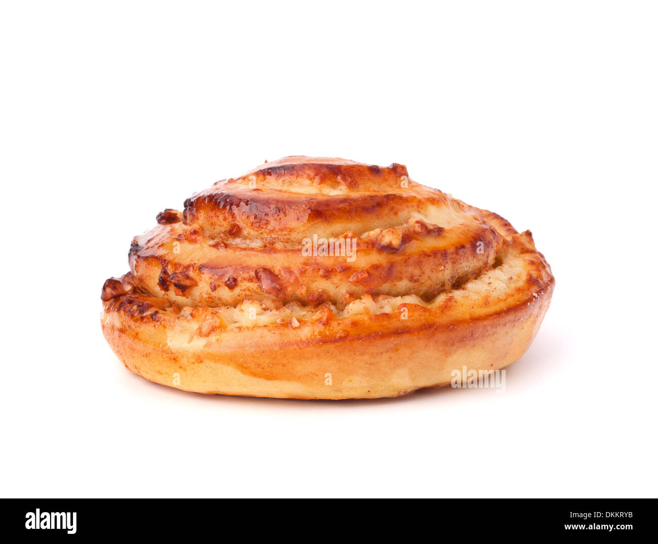 Homemade cream roll isolated on white background Stock Photo - Alamy