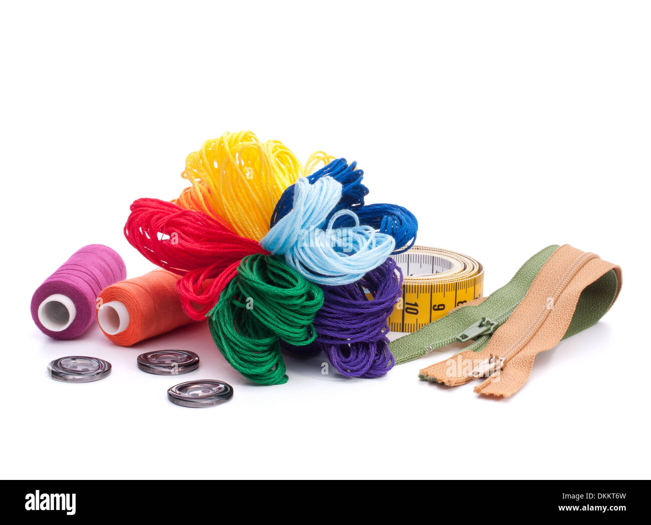 Sewing accessories isolated on white background cutout Stock Photo - Alamy