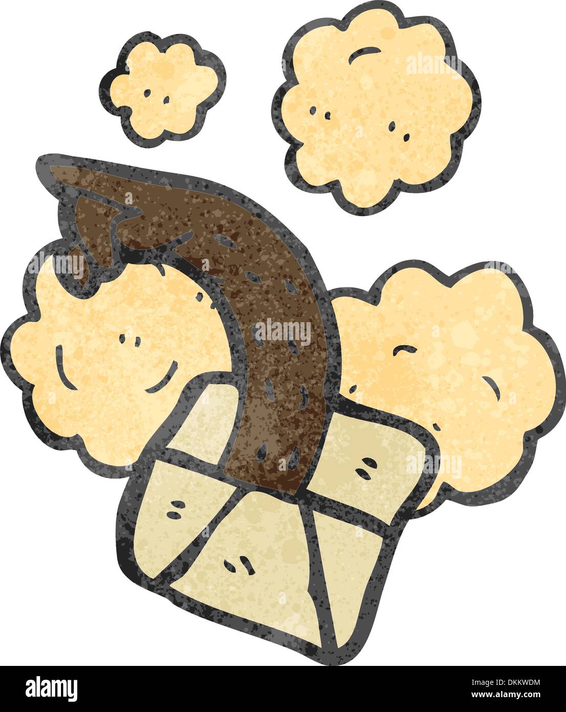 Retro cartoon with texture. Isolated on White. Stock Vector
