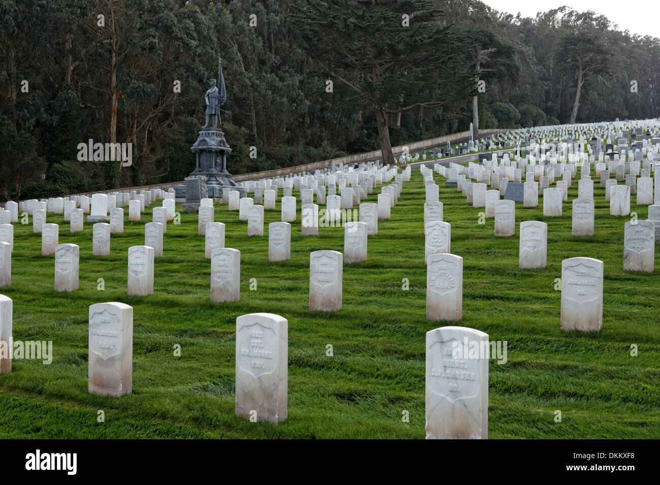 San Francisco National Cemetery is a U.S. National Cemetery, located in the Presidio of San Francisco, California. Stock Photo