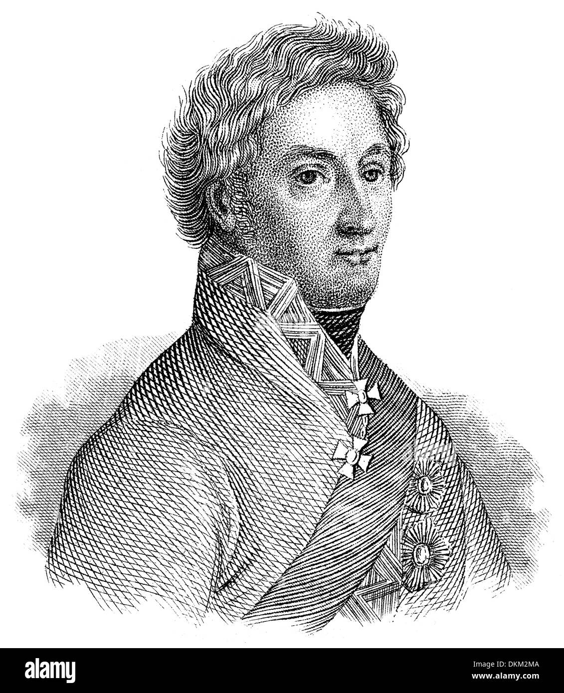 Portrait of Hieronymus Karl Graf von Colloredo-Mansfeld, 1775 - 1822, an Austrian corps commander during the Napoleonic Wars Stock Photo