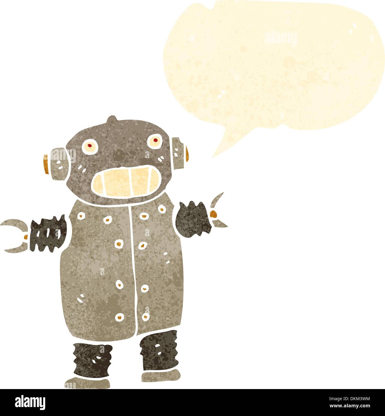 Retro cartoon with texture. Isolated on White. Stock Vector