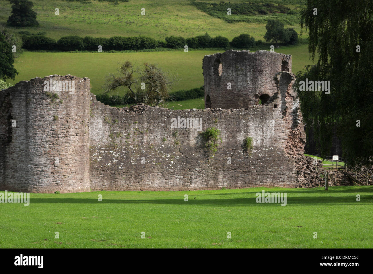 Exterior view of Skenfrith Castle, Skenfrith, near Monmouth Stock Photo