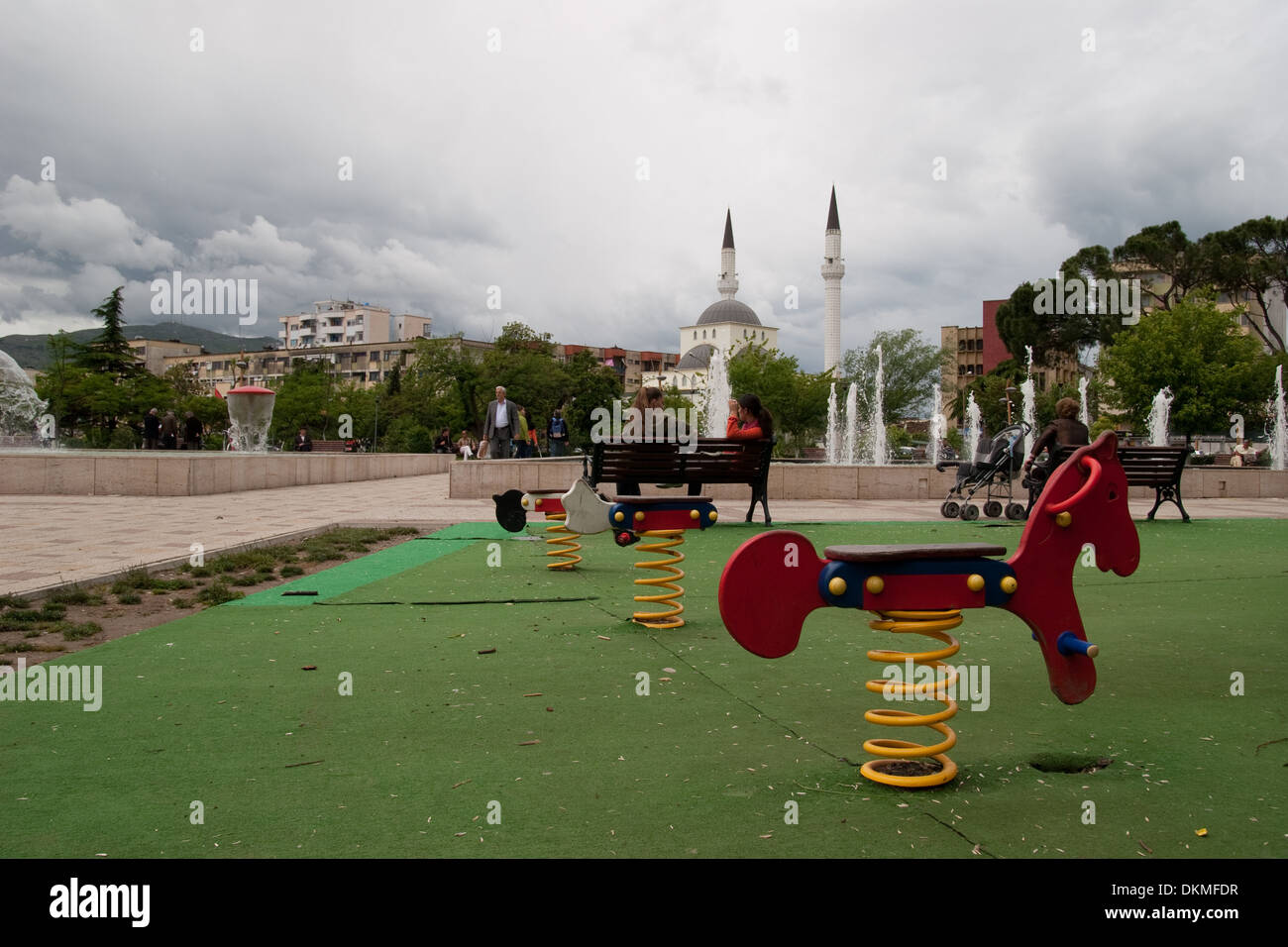 Playground in Shkodra, Albania Stock Photo