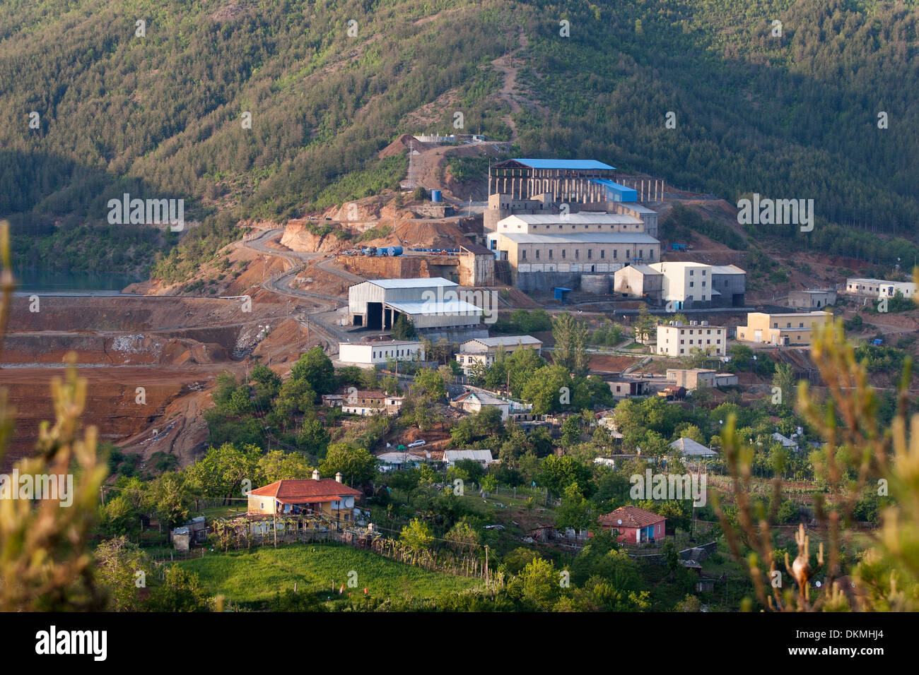 Copper Enrichment Plant in Fushe Arrez, Albania Stock Photo