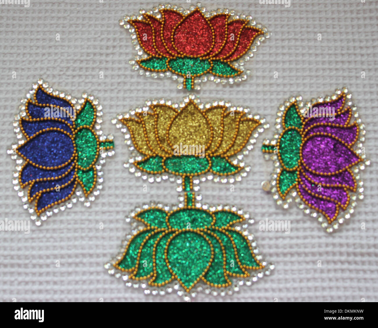 Five glittering multi Color Lotus Stock Photo